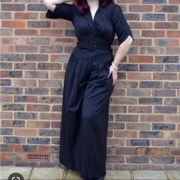 Miss Candyfloss Pants - NWOT Miss Candyfloss Black Gigi Jumpsuit